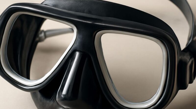 A prescription snorkel mask and prescription dive mask shown underwater