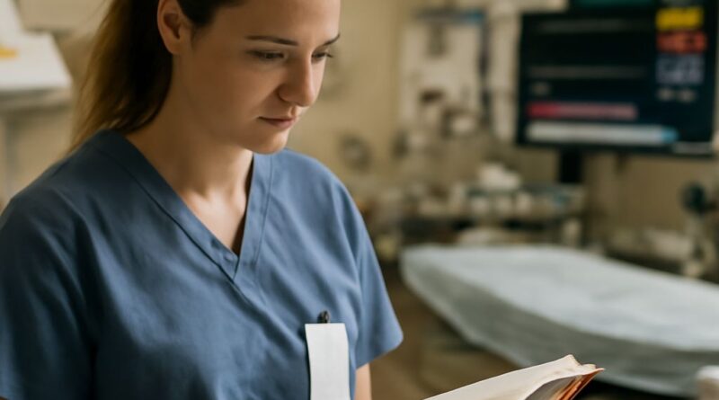 Ep lab nurse using dashboard analytics and liver biopsy position