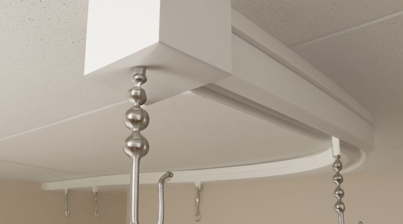 Hospital curtain track system and privacy curtains