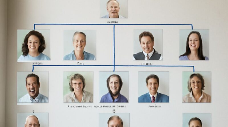 Illustration of hospital hierarchy and organizational structure